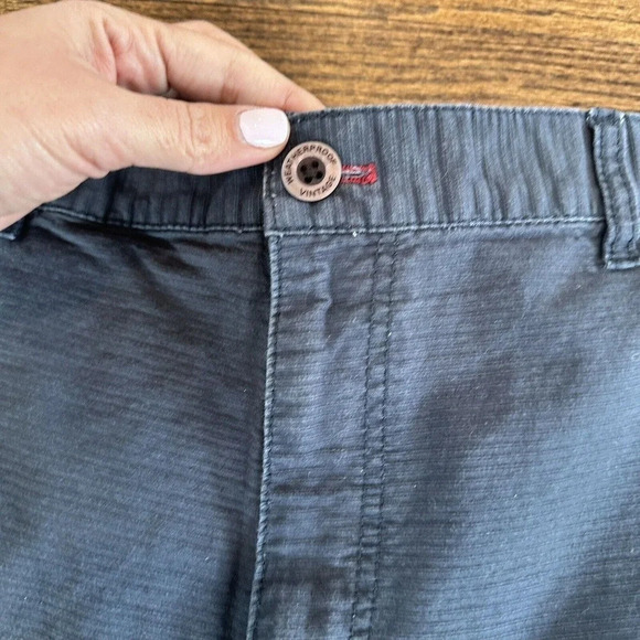 Weatherproof Shorts 42 Blue Elastic Waist Flat Front High Rise Chino L0376 - Picture 2 of 7